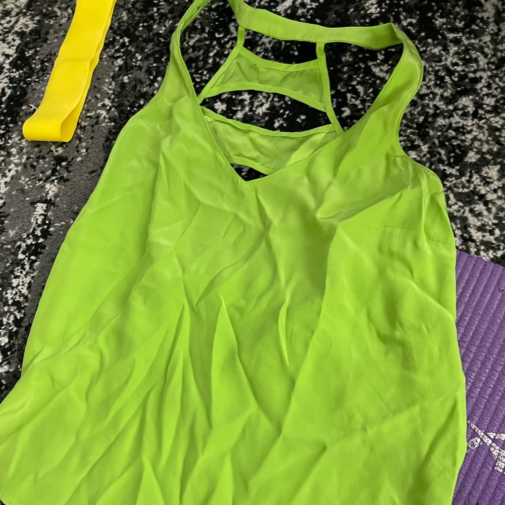 Amanda uprichard lime green tank. Petite